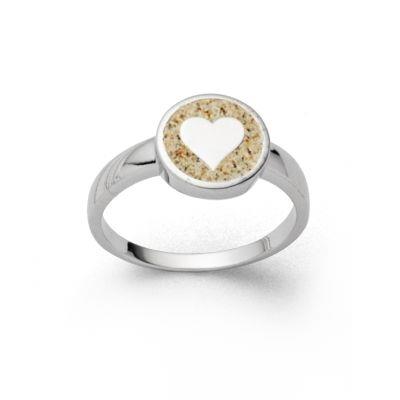 DUR Schmuck: Ring "Liebe" Silber 925 rhodiniert mit Strandsand R5582