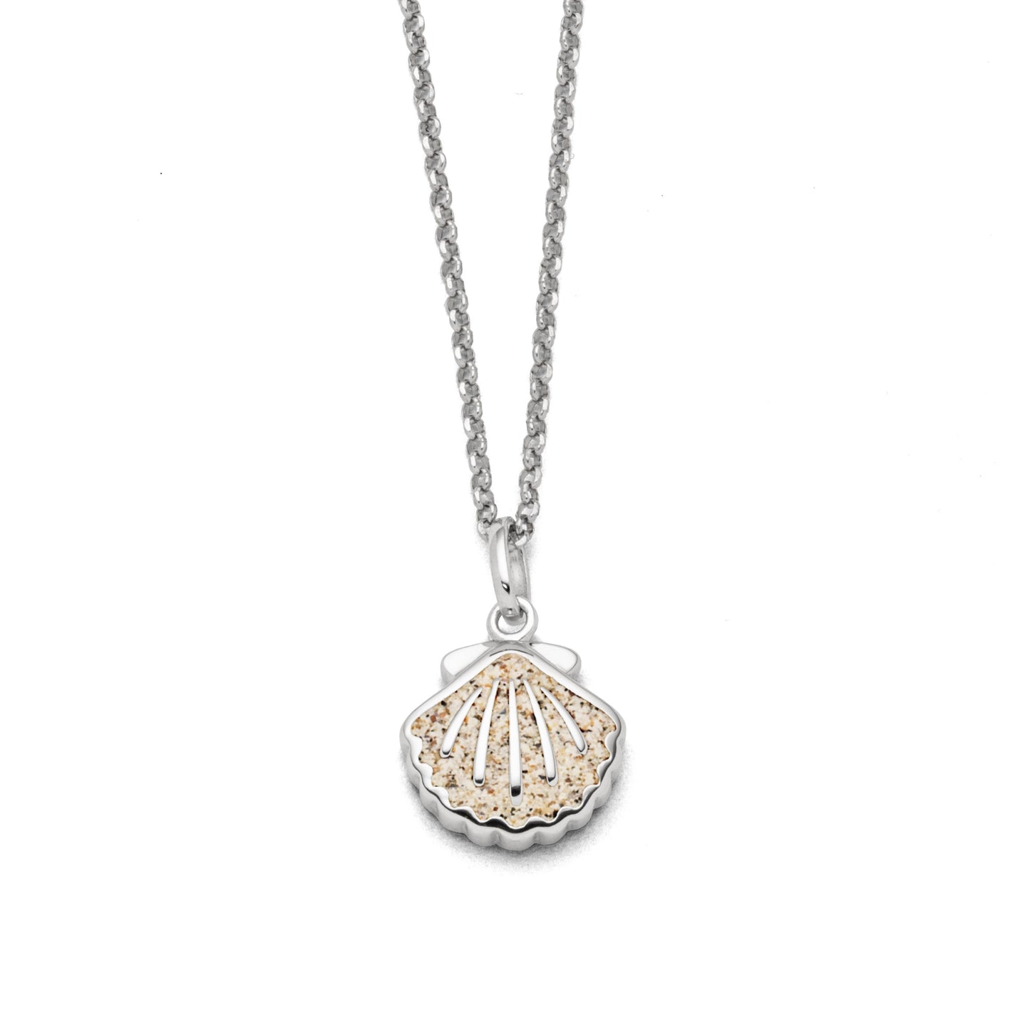 DUR Schmuck: Kette "Muschel" Silber 925 rhodiniert mit Strandsand K2800