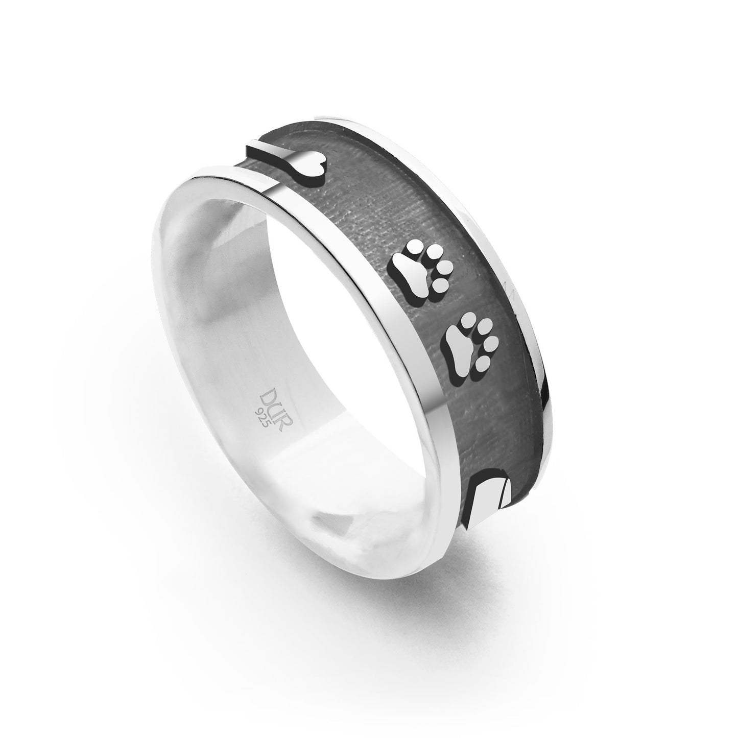 DUR Schmuck: Ring "Lucky Dog 2.0" Silber 925 rhodiniert R5621